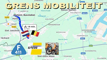 Fietsroute Hulst busstation naar de grens De Klinge