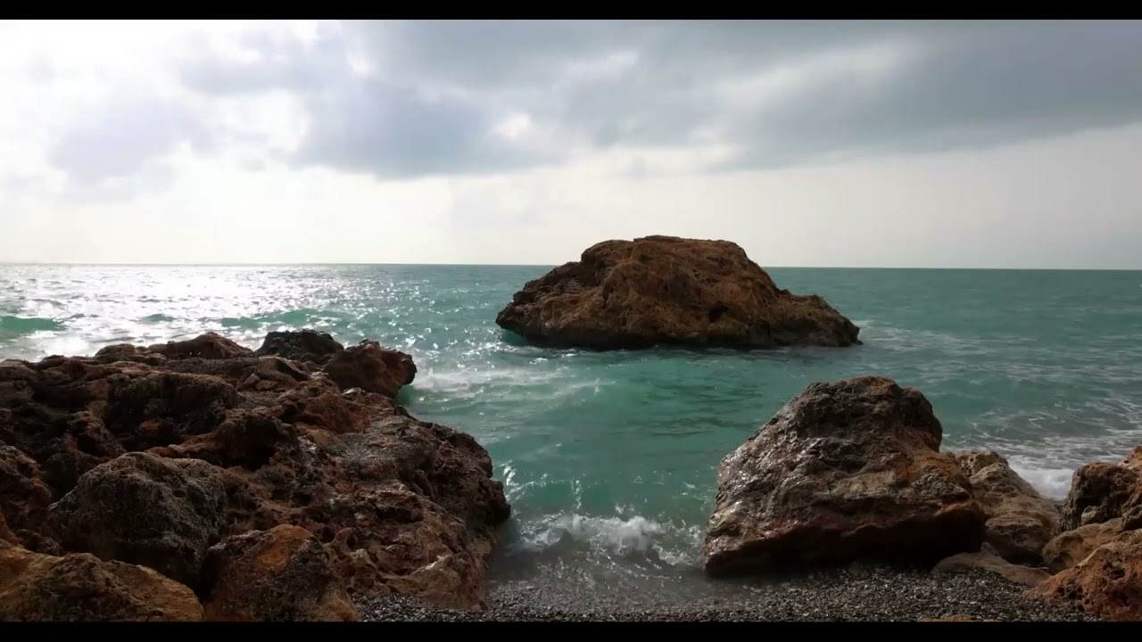 Relaxing Music with Ocean Waves & Coastline Sceneries. Calming Music & Gentle Surf for Stress Relief