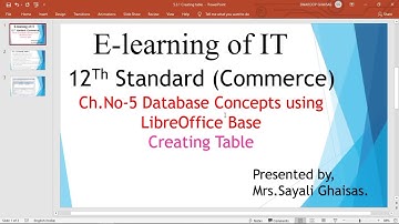 Creating Table in LibreOffice Base# 12th Commerce