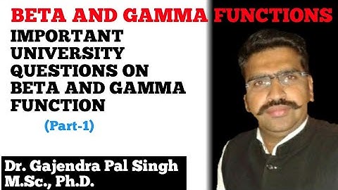 Beta and Gamma functions (Part 8)| Dr. Gajendra Pal Singh ( GPS Sir)|Engineering Mathematics