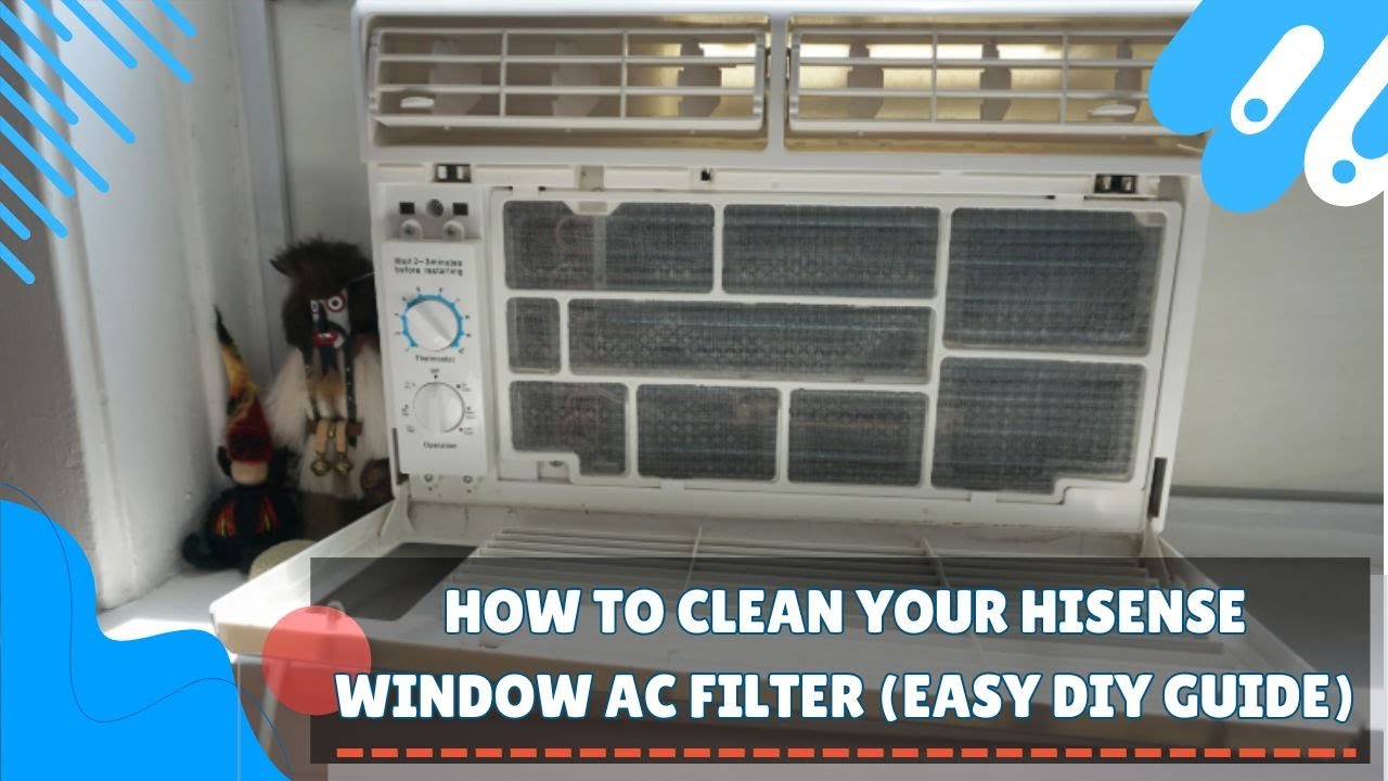 window AC filter reinstallation and front cover snap-on guide