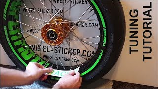 Tuning tutorial: How to mount SUPERMOTO wheel stickers on KTM, Husqvarna, Husaberg, Honda