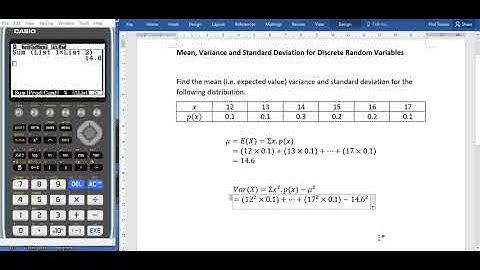 Mean Var and SD on CG50