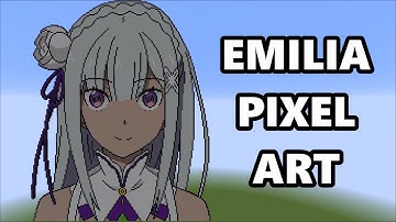 Minecraft Anime Builds - EMILIA Pixel Art Timelapse [RE:ZERO] (REQUESTED)