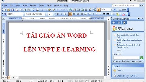 TẢI GIÁO ÁN WORD LÊN VNPT E LEARNING
