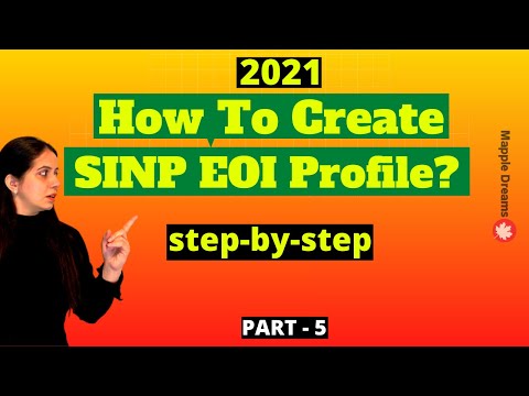 How to create SINP EOI profile? step-by-step 2021