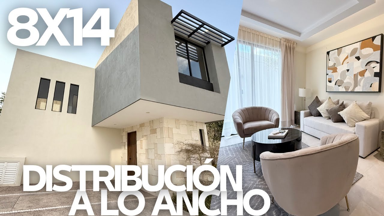 CASA MODERNA | Con espacios que te sorprenderán | Aprovechando un ancho muy generoso