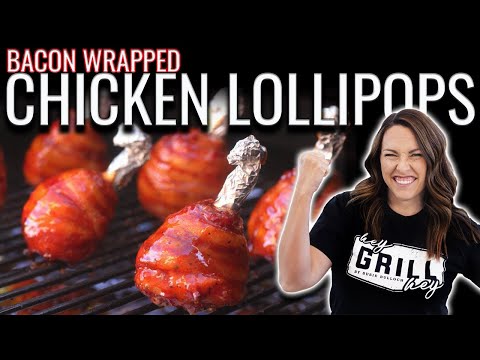 Bacon Wrapped Chicken Lollipops