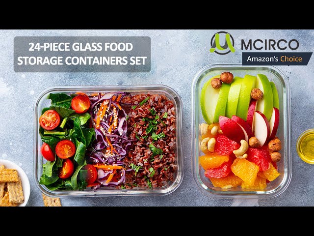 M Mcirco 24-Piece Glass Food Storage Containers, Meal Prep Containers  Glass