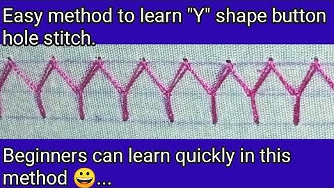 Y shape buttonhole stitch in aari work for beginners / button hole stitch in aari work