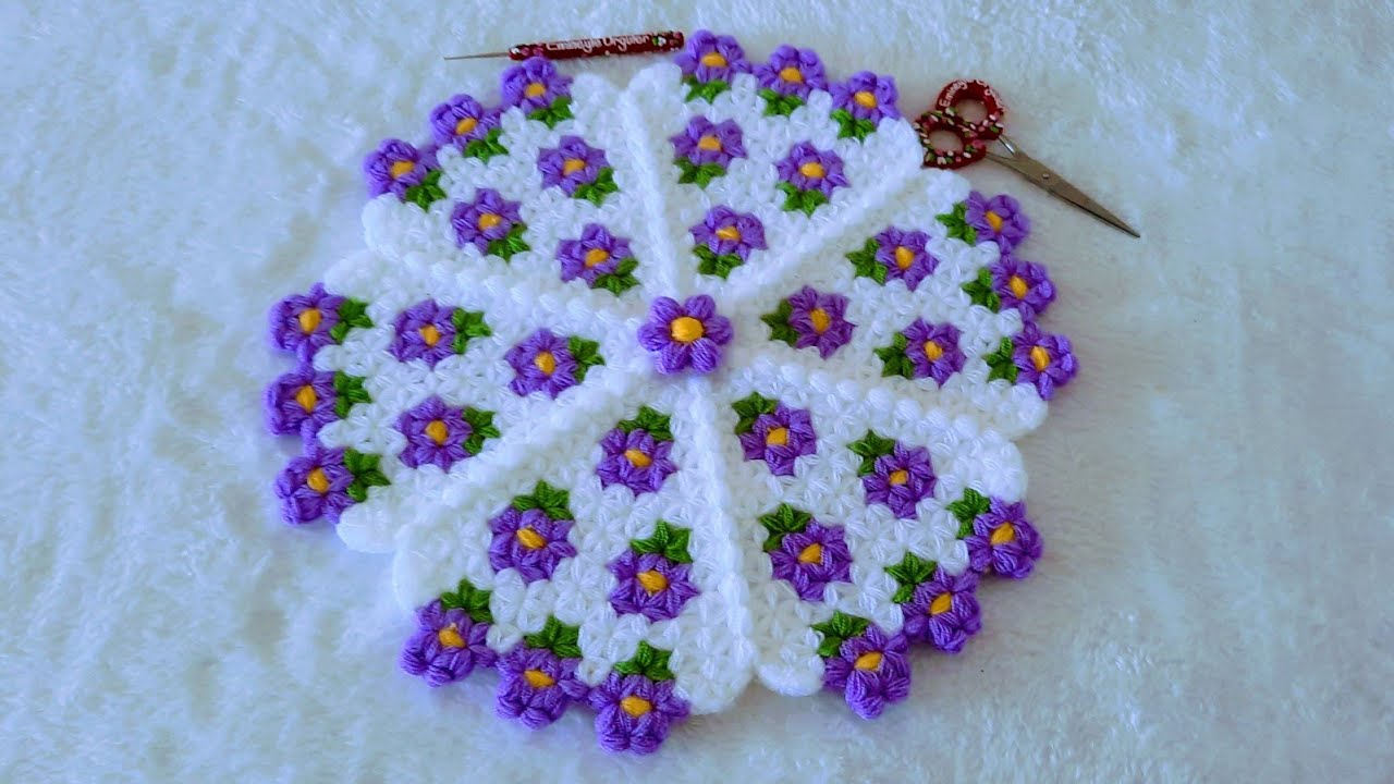 2024💜cicekli lif modeli 🧶the most beautiful knitting pattern #crochet #enyenimodeller #tasarım