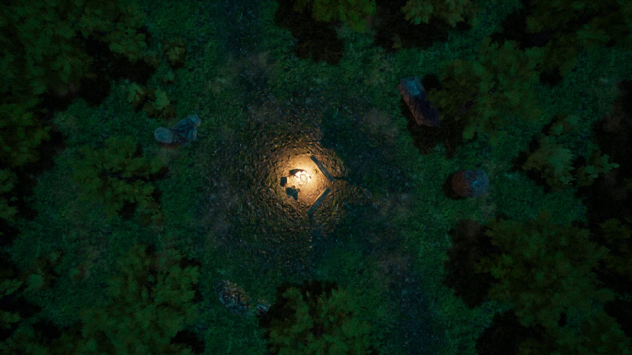 Living Battlemap Campsite Night 1h Youtube