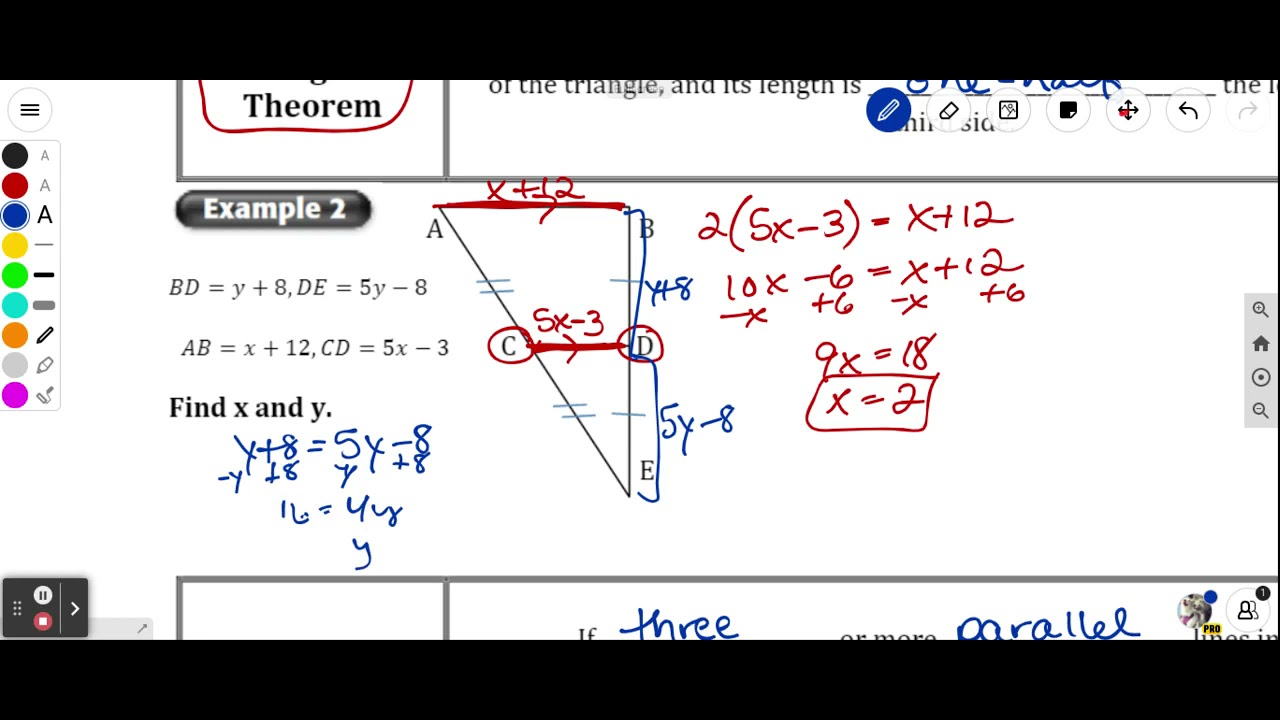 Section 7.4  Parallel Lines and Proportional Parts