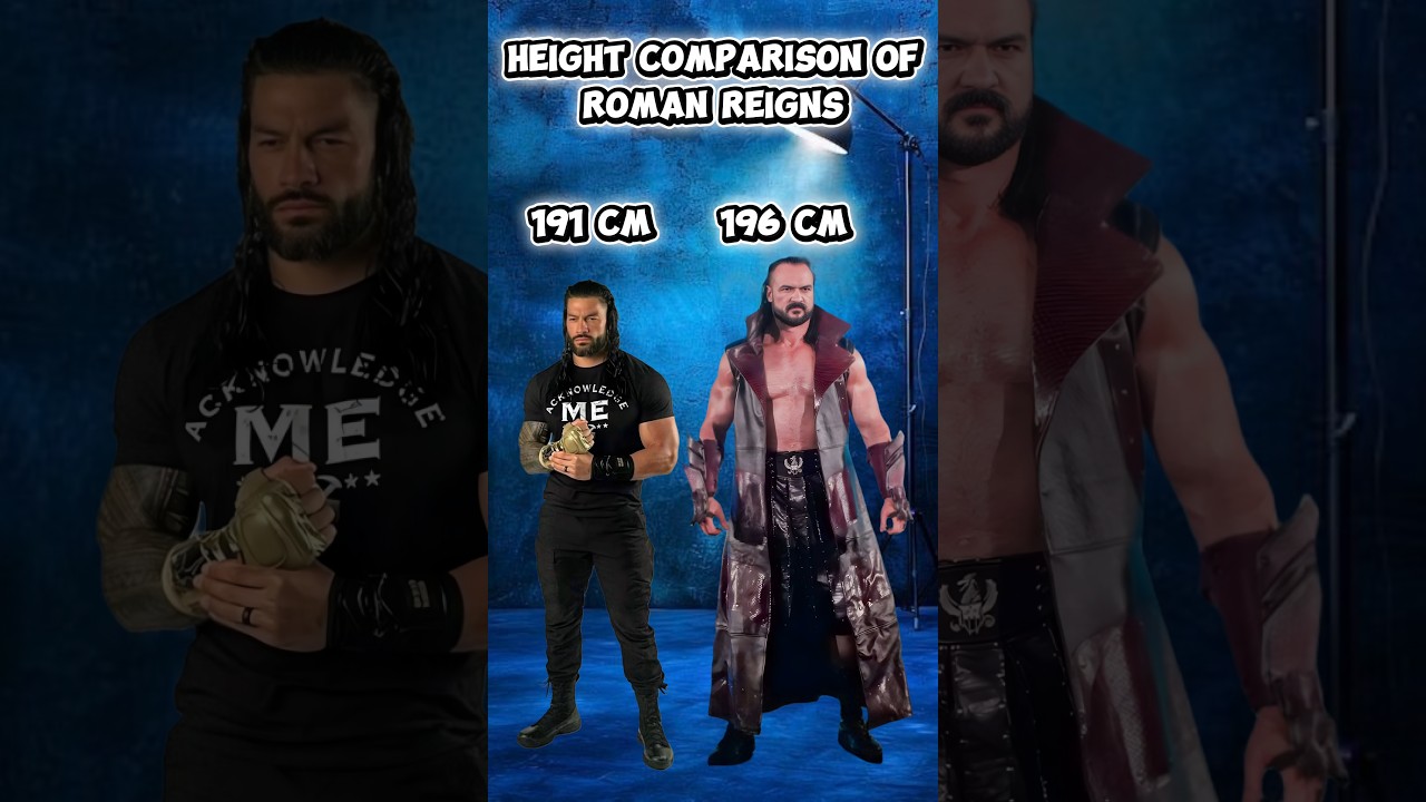 Height Comparison of Roman Reigns vs Drew Myintyre 
