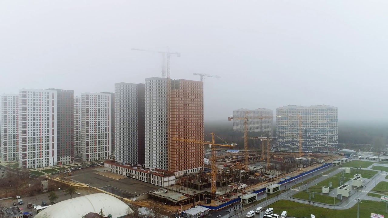 Видео строительства ЖК "Оранж Парк" от 10 ноября 2019 г.