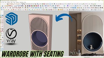 how to make wardrobe with seating | Sketchup | Vray render