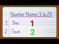 Number Names 1 to 20 in english/English number names 1 to 20/1 to 20 number names l KS Study l