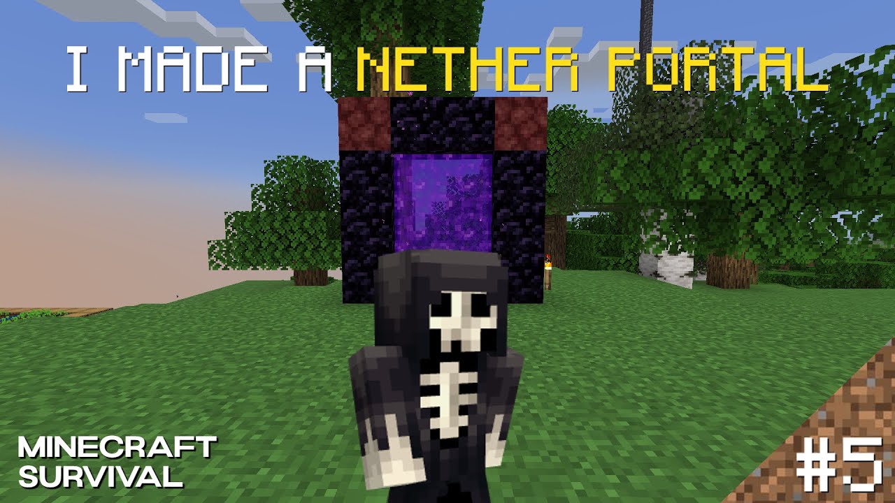 Building a Nether Portal In Survival | Episode 5 - YouTube