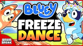 BLUEY FREEZE DANCE PARTY❄️ Fun Brain Break Games | Just Dance For Kids  | Floor is lava| Danny Go