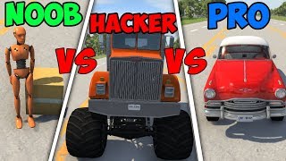 Beamng Drive - Noob Vs Pro Vs Hacker Crashes & Stunts