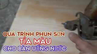 Quá trình phun sơn tỉa màu cho bộ bàn uống nước | Phun sơn