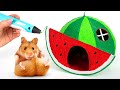 Cara Menggambar Rumah Semangka untuk Hamster dengan Pena 3D