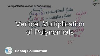 Vertical Multiplication of Polynomials, Math Lecture | Sabaq.pk