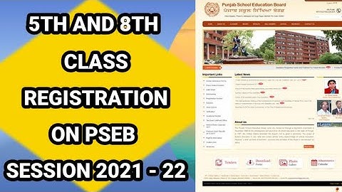 5th and 8th class registration on pseb session 2021 22
