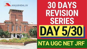 30 DAY REVISION | NTA NET JRF JUNE 2019 | DAY 5