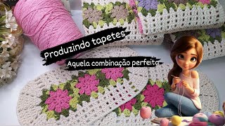 Produzindo Tapetes em crochê/aquela combinação perfeita #crochet #crochê