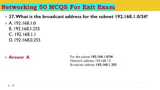 Top 50 IP Address Exit Exam MCQs for Networking & Data Communications