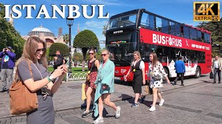 Istanbul Turkey 2024 City Center 4K Walking Tour Hagia Sophia,Sultanahmet