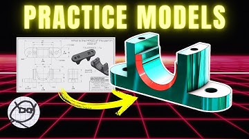2D Drawing to 3D CAD - PRACTICE MODEL- Exercises for Onshape, SolidWorks - ROD SUPPORT