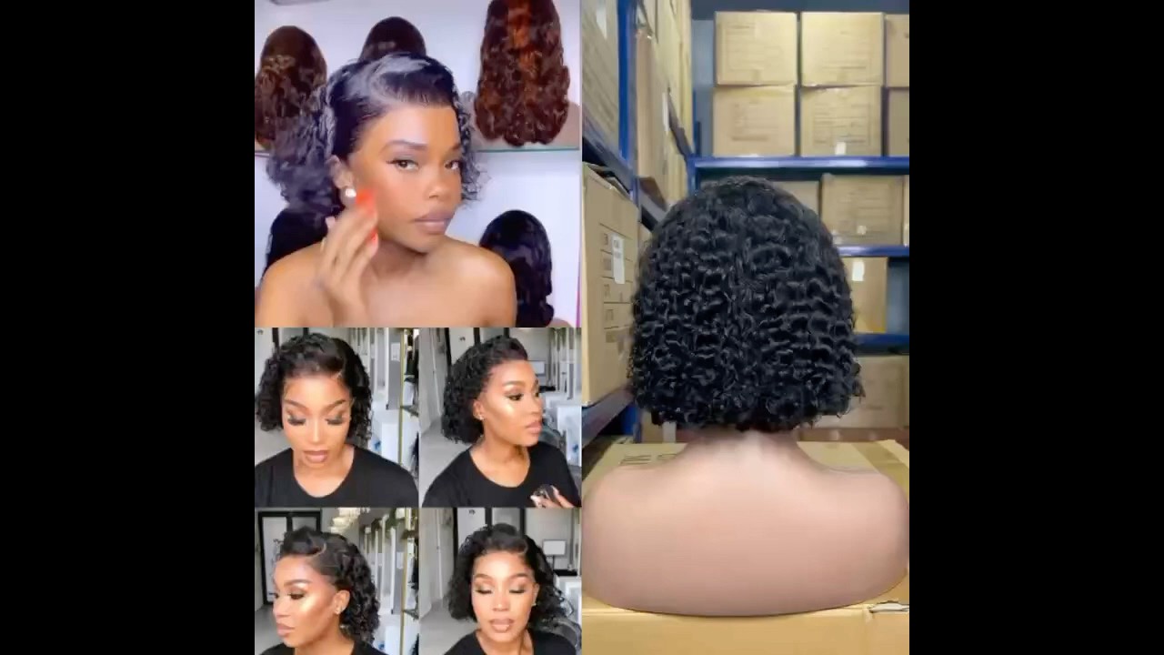 Voril hair 13*4 8inch curly bob wig