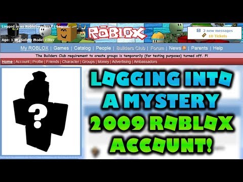 Logging Into A Mystery 2009 Roblox Account!