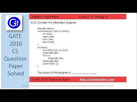 GATE 2016 CS Q15 - Consider the following C program. The output of the program is _________