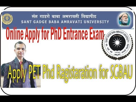 How to Apply PET Phd Ragistaration for SGBAU in Hindi