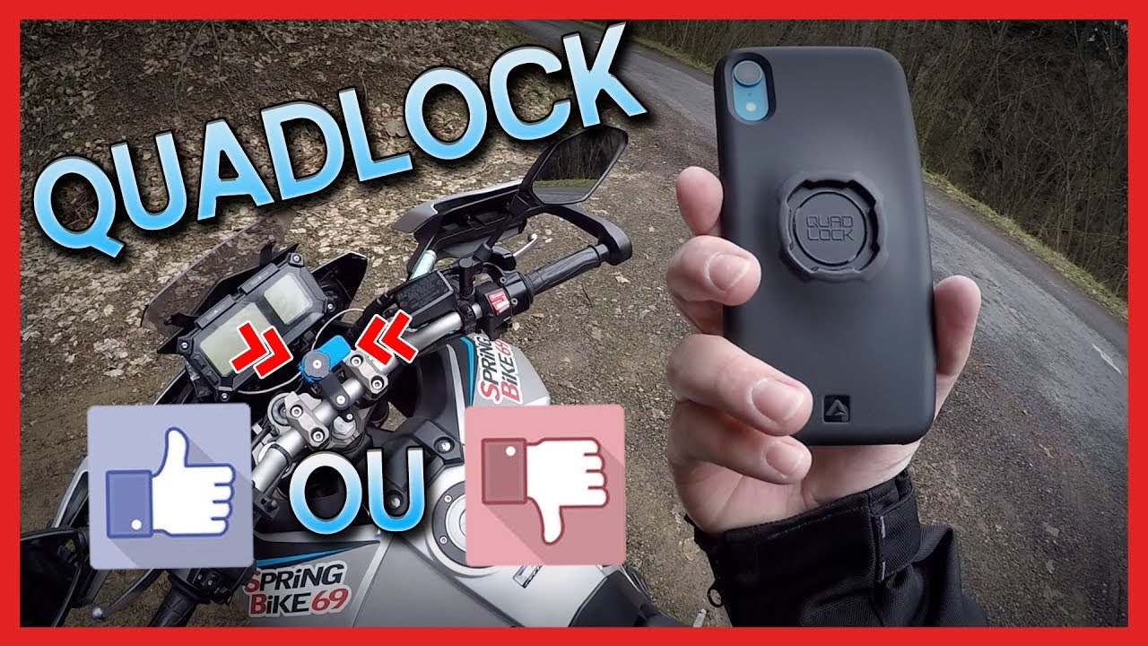 Support smartphone moto QUAD LOCK PRO fixation guidon + Coque