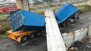 Idiot Crazy Truck Driver Fail Compilation 2023 - Fail Of The Year 2023 - Dangerous Truck Hit Bridges