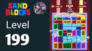 Sand blocks drop puzzle level  199 Hard level solution and walkthrough 