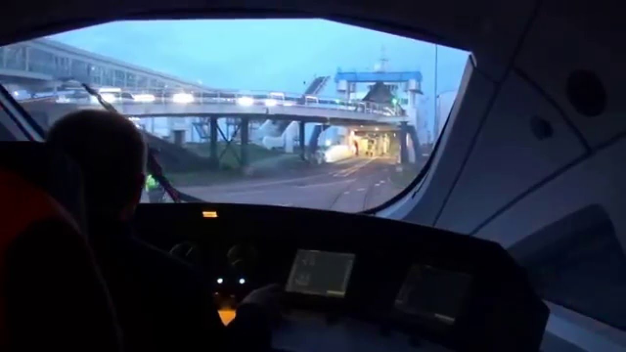 ICE TD (Baureihe 605:BR605) Cockpit-Ansicht, um die Fähre, Cockpit view To the Ferry