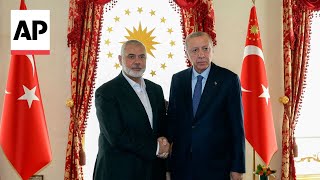 Turkish President Erdogan meets Hamas political leader Haniyeh in Istanbul