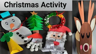 Christmas Activities for kindergarten | Making santa claus ,Tree,Reindeer,Candle, wreath, Snowman,