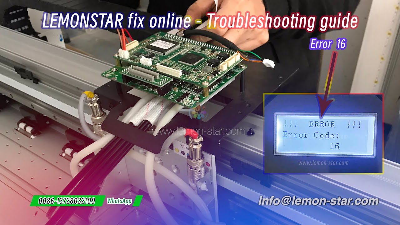 XP600 printer Error13 Error 16 - LEMONSTAR service - YouTube