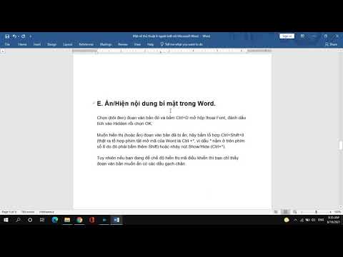 (Word) Một số thủ thuật trong MS Word