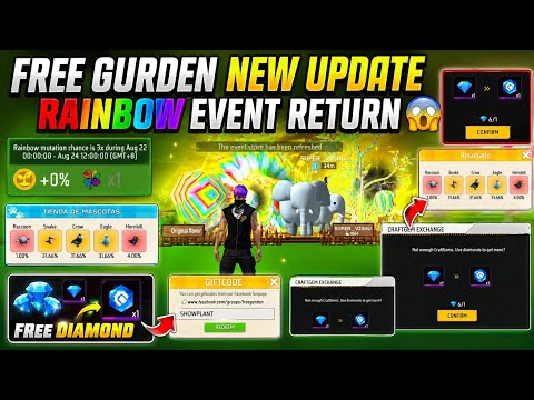 Free garden New Update & Code 🎁🌈| free garden unlimited rainbow Trick | free Garden Rainbow Event 