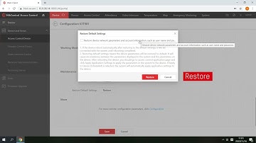 How to Reboot and Restore Device on HikCentral Access Control