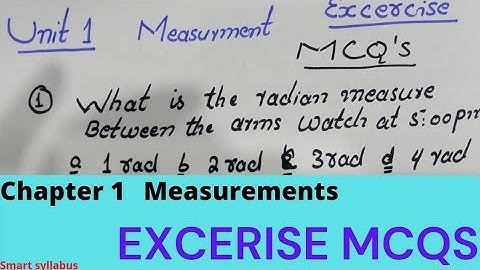 Chapter 1|| Measurements||Excerise||MCQS||Smart Syllabus