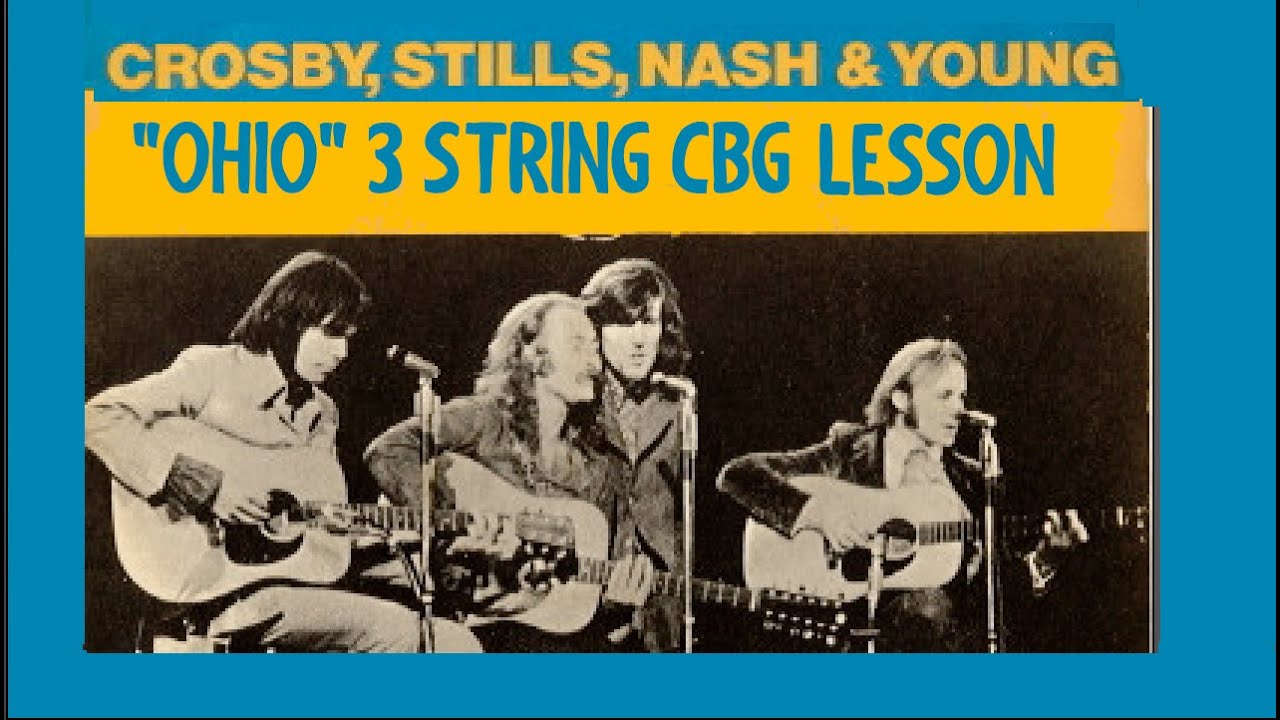 Ohio Crosby Stills Nash & Young Beginner 3 String Cigar Box Guitar
