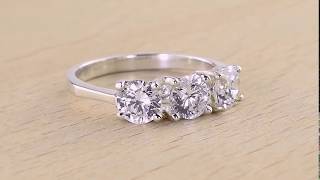 Alpin Silver Ring with Three Large Stunning Cubic Zirconias